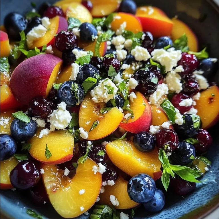 Blueberry Peach Feta Salad