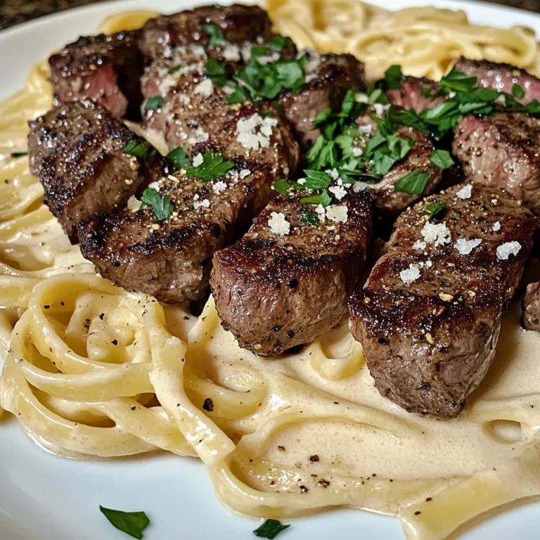 Cajun Spiced Steak Bites With Creamy Fettuccine Alfredo