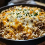 Garlic Butter Beef And Rice Skillet