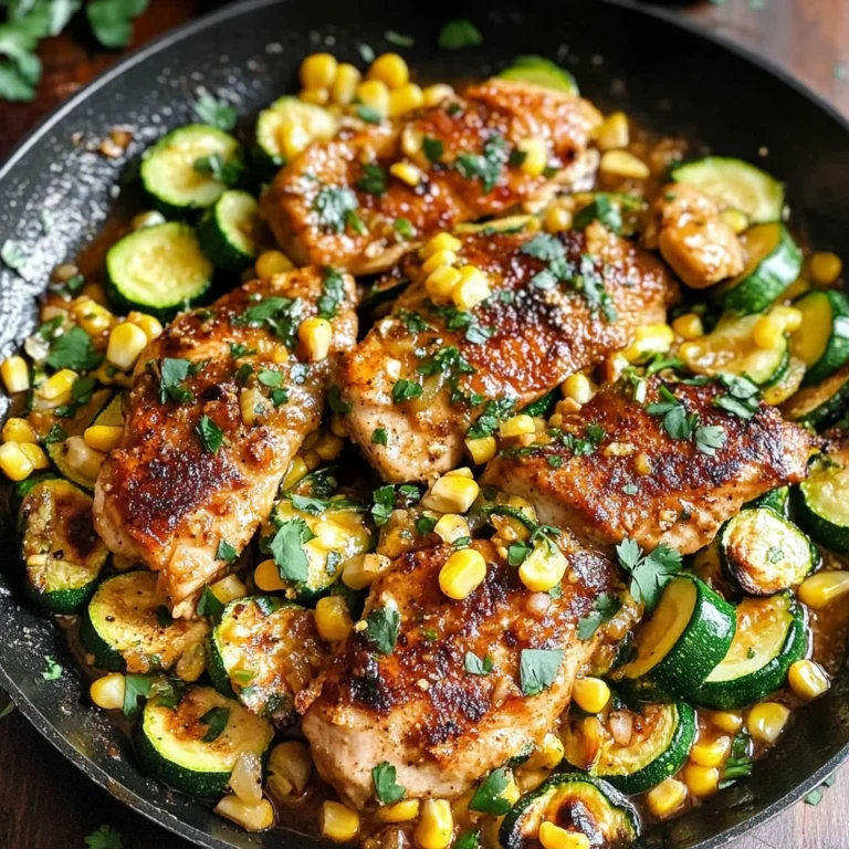 Garlic Butter Chicken with Zucchini and Corn - One-Pan, 30-Minute Meal