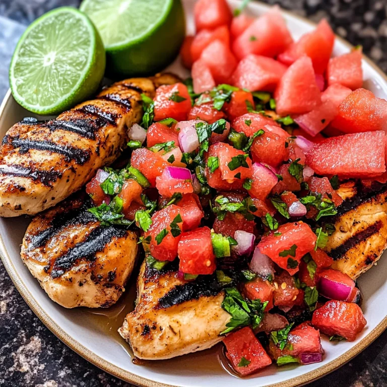 Grilled Honey Lime Chicken with Watermelon Salsa