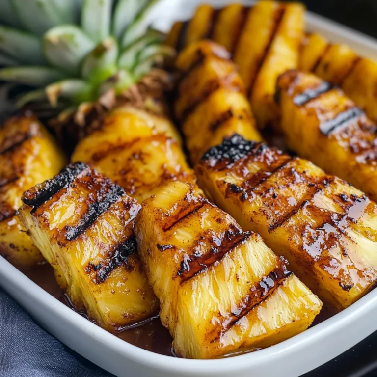 Grilled Pinapple with Cinnamon Honey Drizzle