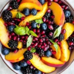 Honey Lime Basil Peach Fruit Salad