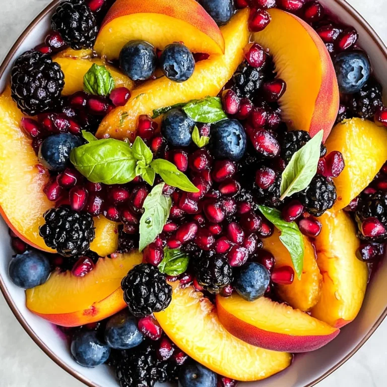 Honey Lime Basil Peach Fruit Salad