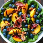Peach Blueberry Spinach Salad