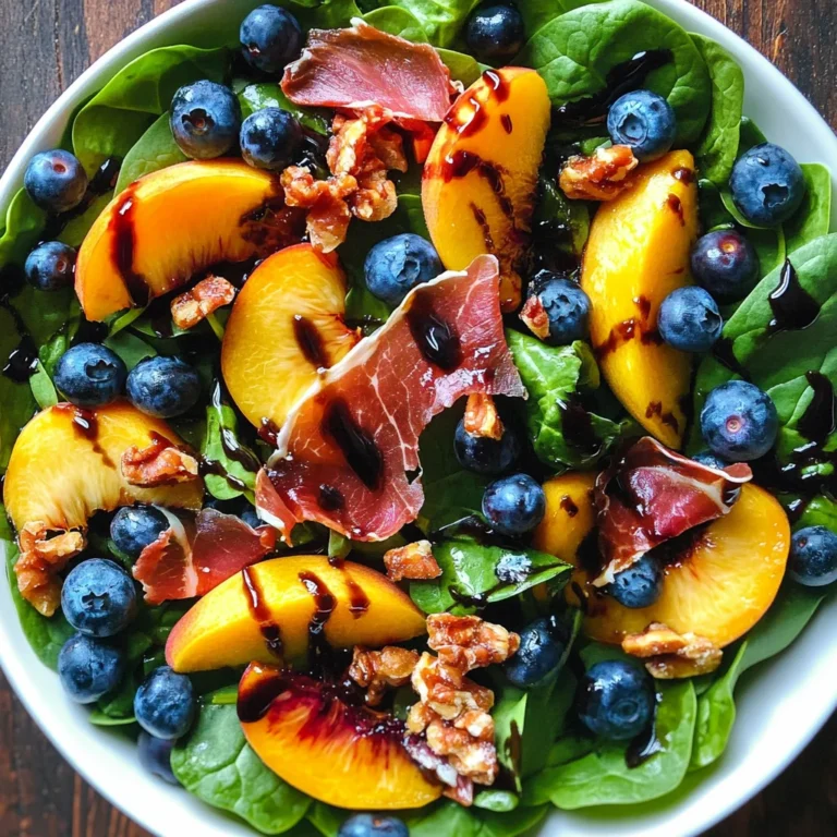 Peach Blueberry Spinach Salad