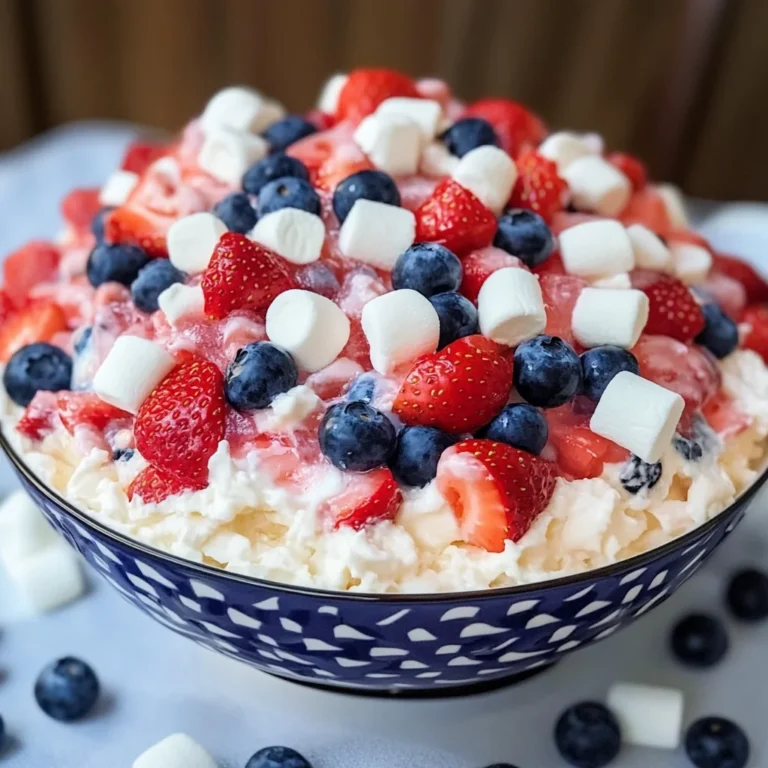 Red, White, and Blue Cheesecake Salad