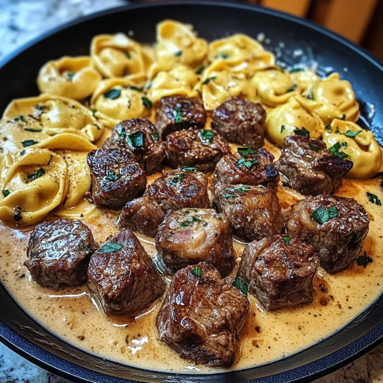 Smothered Steak Bites In Creamy Velveeta Tortellini