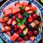 Watermelon Fruit Salad with Lime Mint Dressing