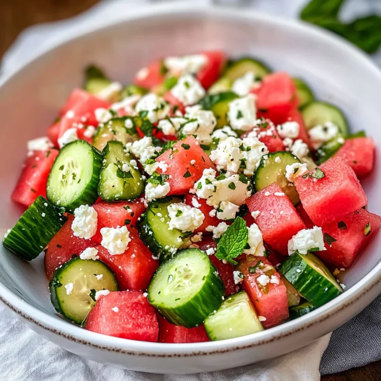 Watermelon Salad with Cucumber and Feta