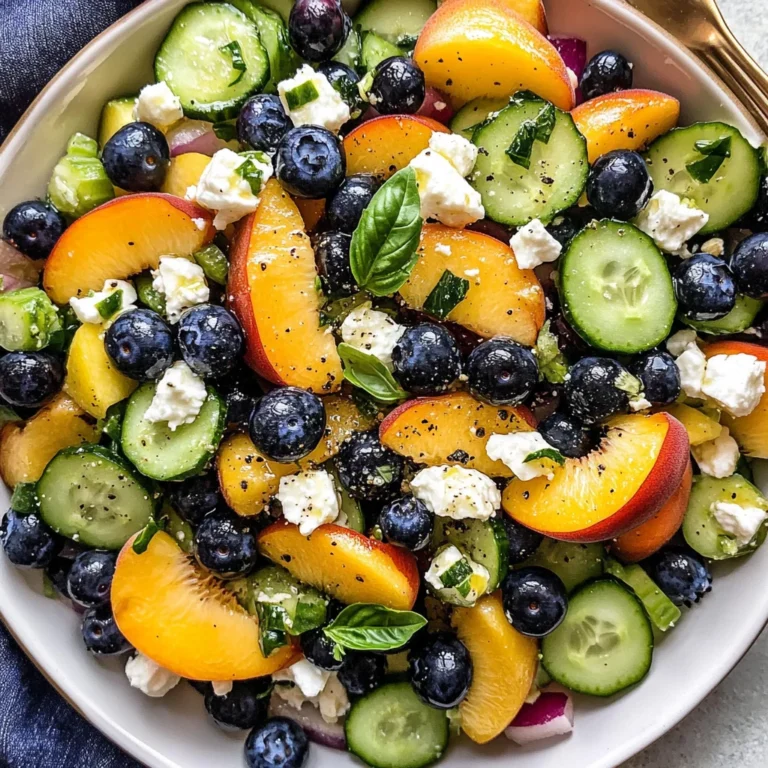 Blueberry Peach Feta Salad