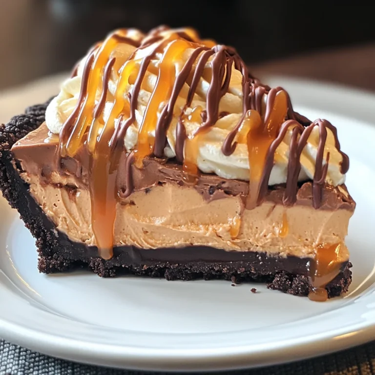 Chocolate Peanut Butter Caramel Mousse Pie