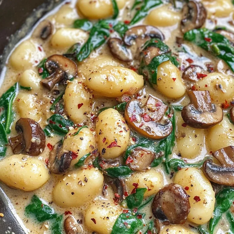 Creamy Spinach and Mushroom Gnocchi (One-Pan, 20 Minutes)