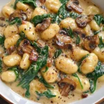 Creamy Spinach and Mushroom Gnocchi (One-Pan, 20 Minutes)