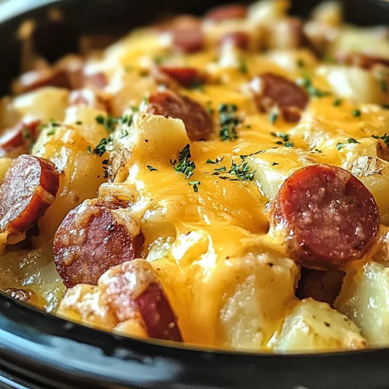 Crockpot Cheesy Potatoes and Kielbasa