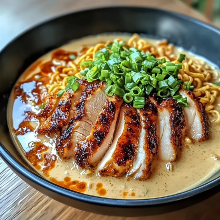 Fiery Chicken Ramen with Creamy Garlic Sauce