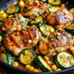 Garlic Butter Chicken with Zucchini and Corn - One-Pan, 30-Minute Meal