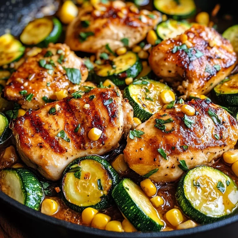Garlic Butter Chicken with Zucchini and Corn - One-Pan, 30-Minute Meal