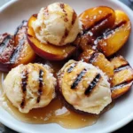 Grilled Peaches with Vanilla Ice Cream