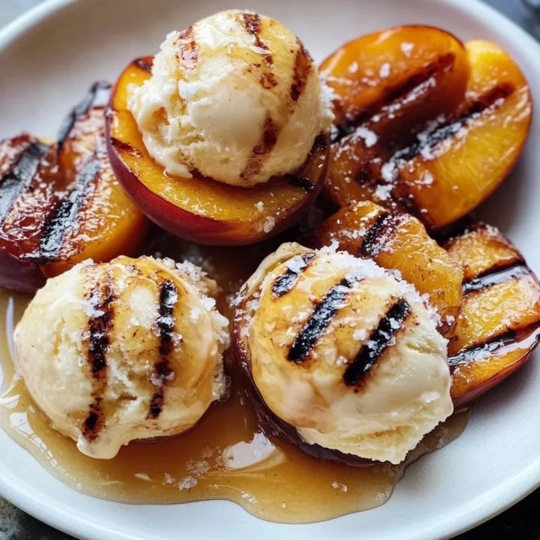 Grilled Peaches with Vanilla Ice Cream