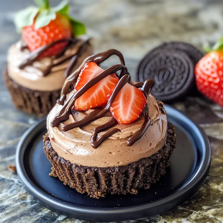 No Bake Mini Chocolate Cheesecakes