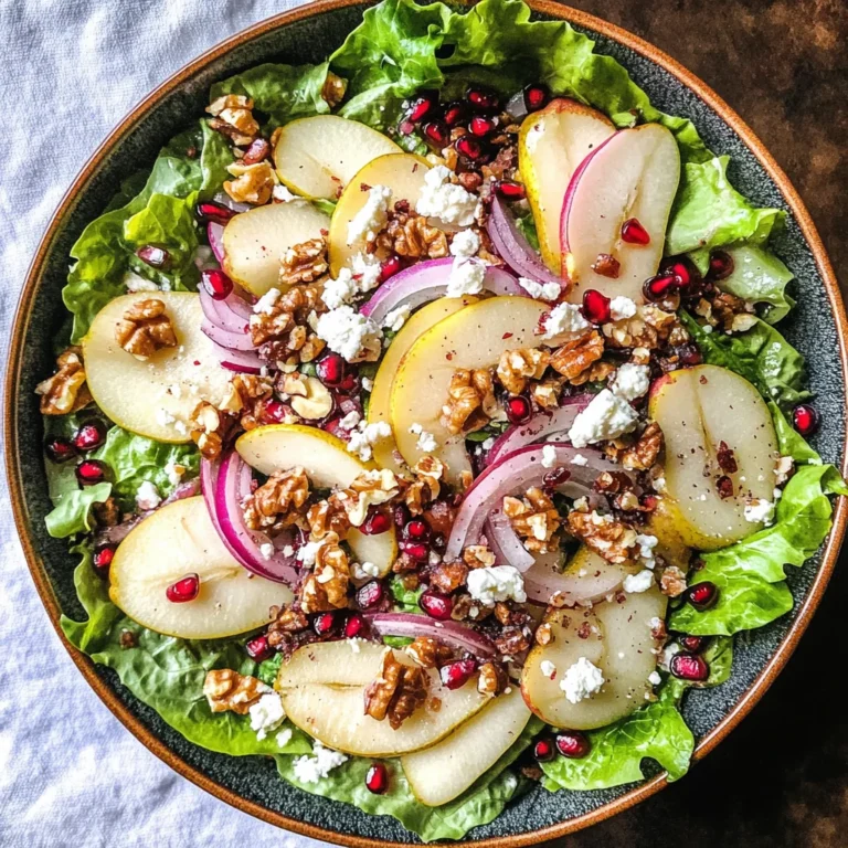 Pear Salad with Creamy Pomegranate Dressing