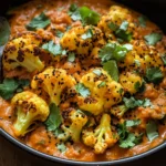Spice-Roasted Cauliflower in Coconut Tomato Sauce with Lentils