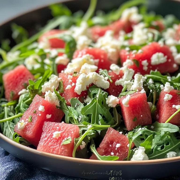 Watermelon Salad with Arugula, Feta, & Fresh Herbs