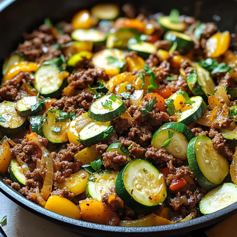 Zucchini and Ground Beef Skillet