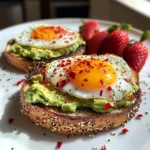 Avocado Egg Toast with Fresh Strawberries