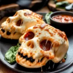 Cheesy Halloween Pizza Skulls