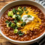 Crockpot Spicy Queso Beef Chili