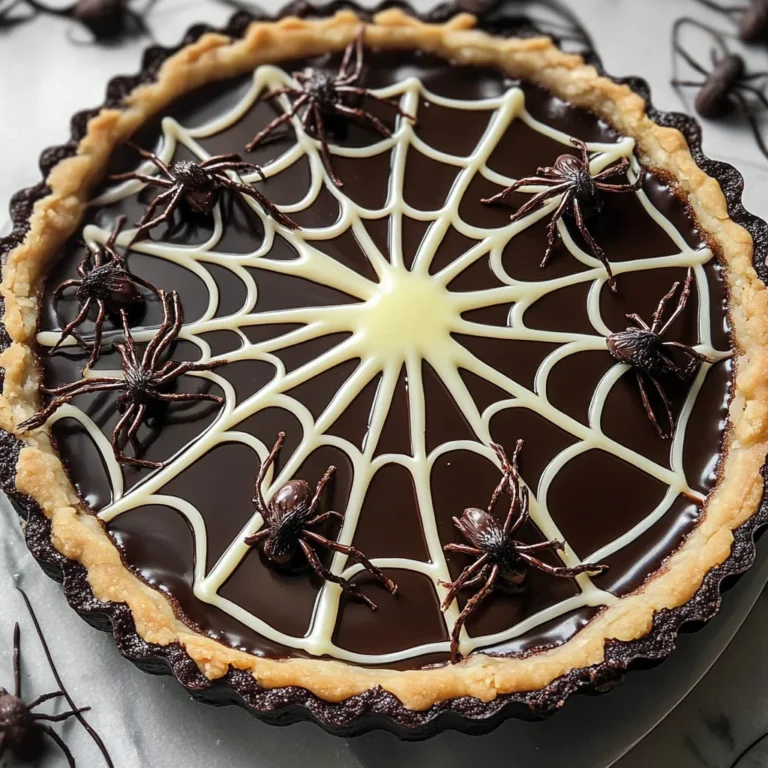 Halloween Chocolate Spiderweb Tart
