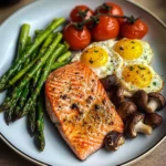 Nourishing Pan-Seared Salmon with Asparagus and Scrambled Eggs Recipe