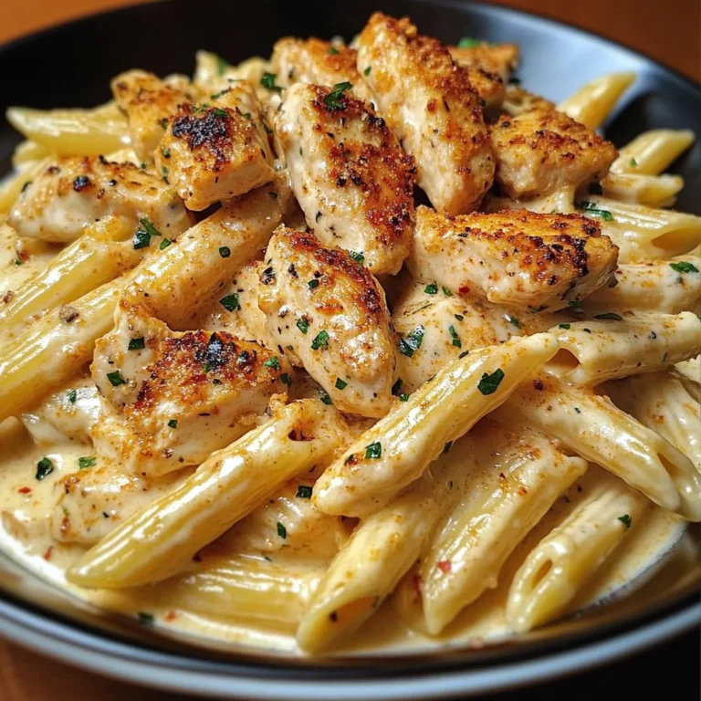 Spicy Garlic Chicken Penne in Velveeta Alfredo
