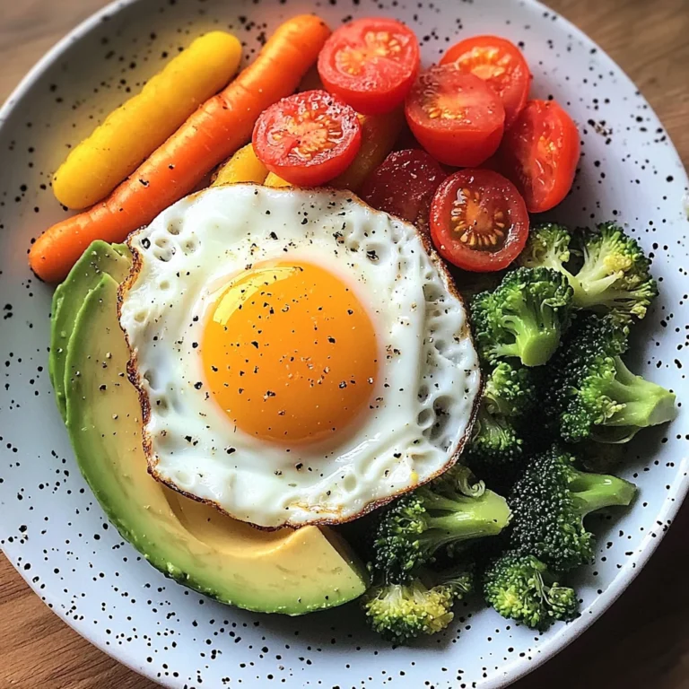 Sunny-Side Egg with Avocado, Tomatoes & Steamed Veggies