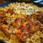 Cheesy Garlic Cajun Chicken Bowtie Pasta