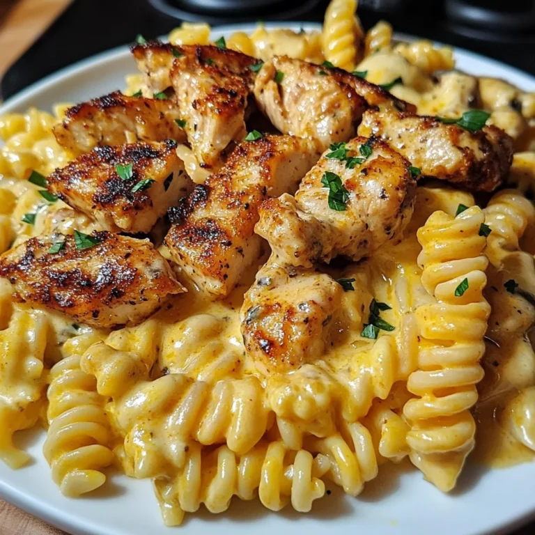Cheesy Garlic Cajun Chicken Rotini in Velveeta Cream Sauce