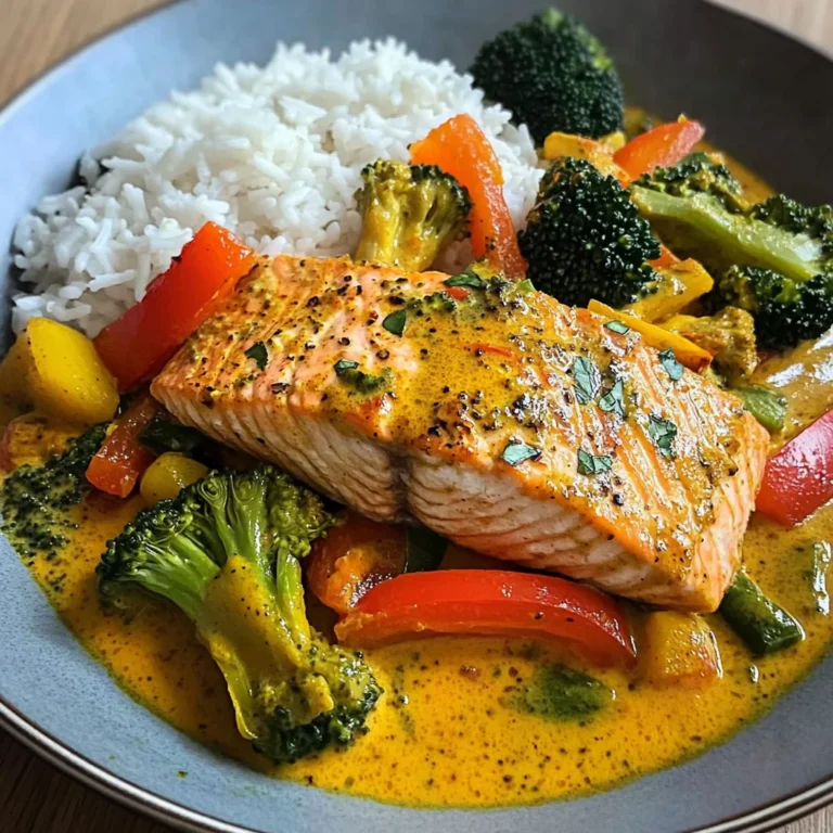Coconut Veggie Salmon Curry with Rice