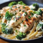 Creamy Chicken Alfredo Fettuccine with Broccoli