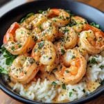 Creamy Garlic Butter Shrimp Bowl with Herb Rice