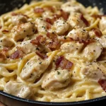 Creamy Skillet Chicken Carbonara with Bacon