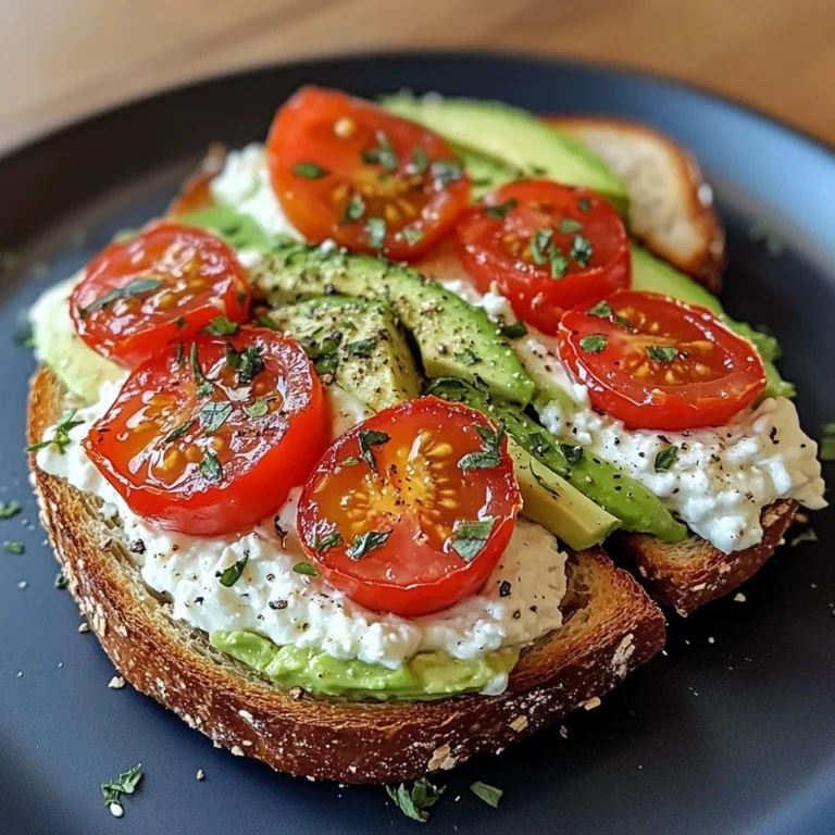 Creamy Tomato & Avocado Toast with Cottage Cheese