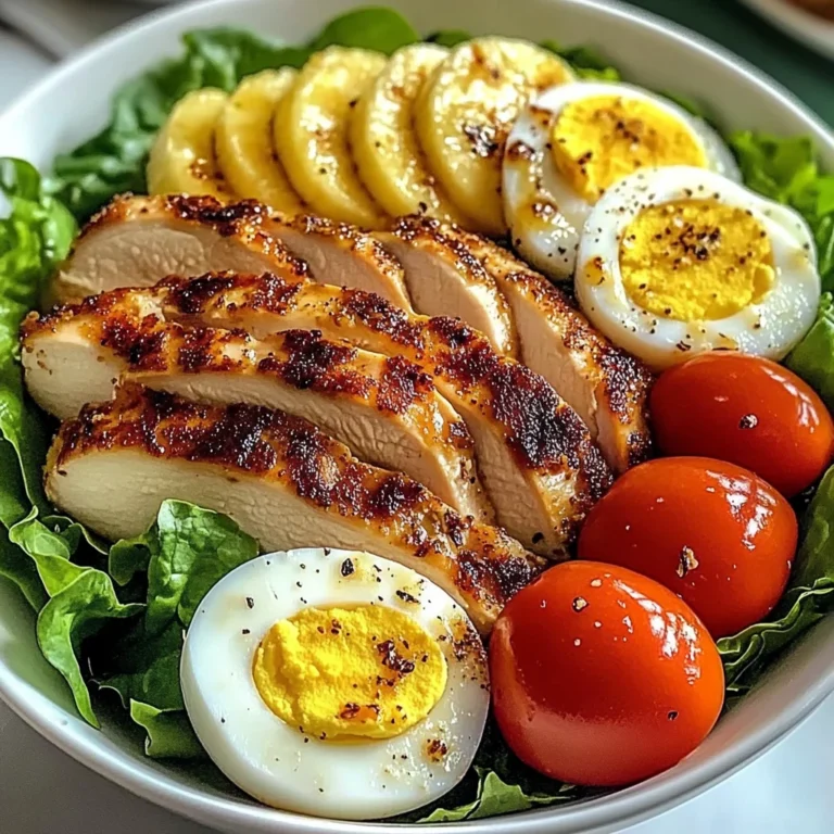 Crispy Chicken & Egg Salad Bowl with Fresh Banana & Greens