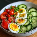 Garden Egg Bowl with Cucumber & Cherry Tomatoes