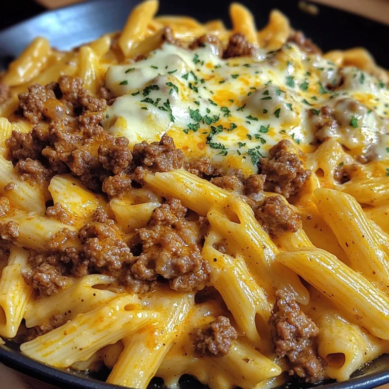 Garlic Butter Cajun Beef Penne in Velvety Cheese Sauce