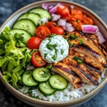 Grilled Chicken & Rice Veggie Bowl with Herb Yogurt