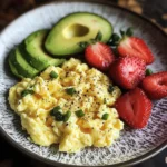 Scrambled Eggs with Avocado & Strawberries
