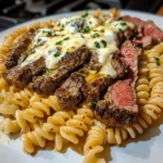 Spicy Garlic Butter Steak with Melted Mozzarella Rotini
