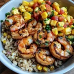 Zesty Shrimp Bowl with Brown Rice & Pineapple Corn Salsa